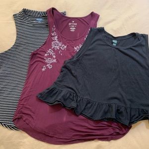 bundle of large women’s tank tops